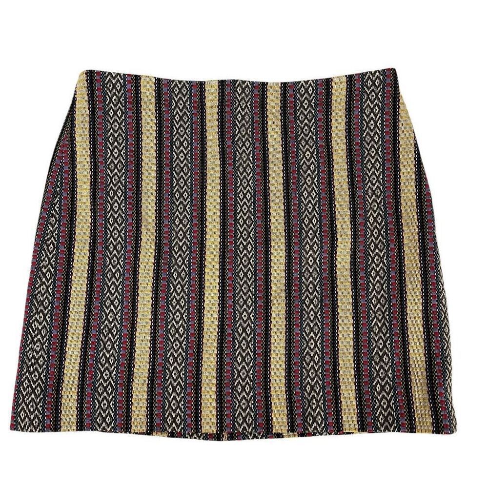 J. Crew multicolor trival stripe mini skirt size 6